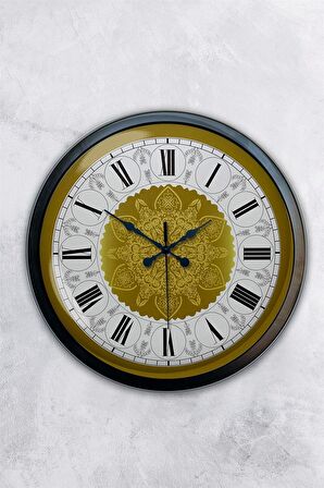 40 Cm Siyah Metal Yellow Duvar Saati