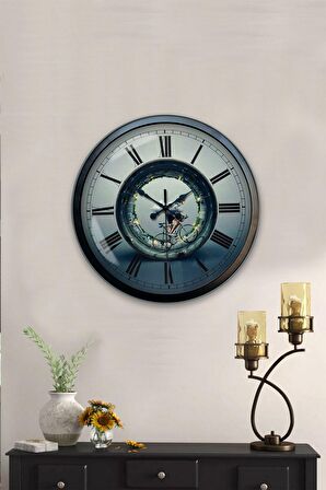 40 Cm Siyah Metal Yarışçı Duvar Saati