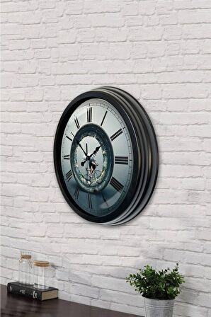 40 Cm Siyah Metal Yarışçı Duvar Saati