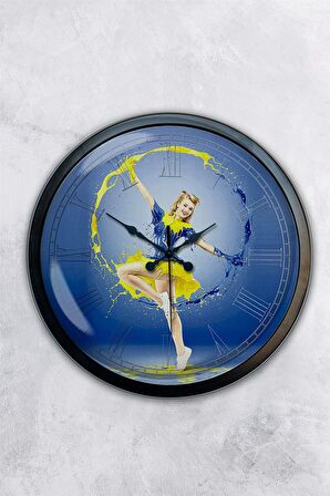 40 Cm Siyah Metal Water Duvar Saati