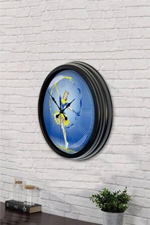 40 Cm Siyah Metal Water Duvar Saati