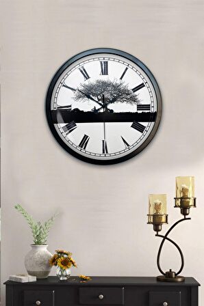 40 Cm Siyah Metal Wall Clock Duvar Saati