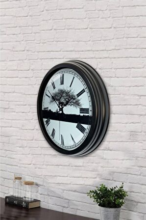 40 Cm Siyah Metal Wall Clock Duvar Saati