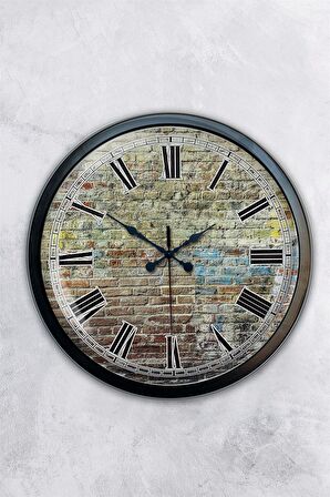 40 Cm Siyah Metal Vintage Duvar Saati