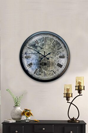 40 Cm Siyah Metal Vintage Duvar Saati