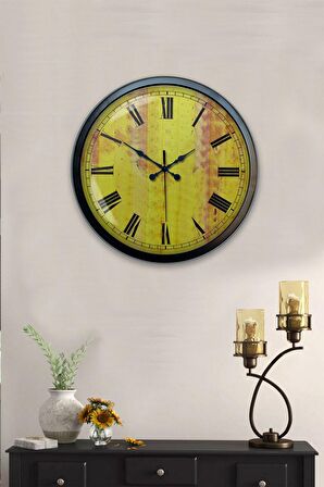 40 Cm Siyah Metal Vintage Design Duvar Saati