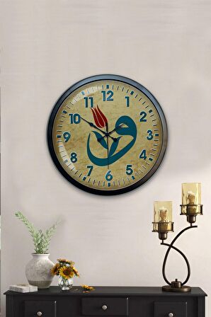 40 Cm Siyah Metal Vav Duvar Saati