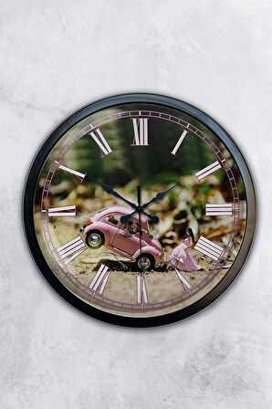 40 Cm Siyah Metal Tosbağa Duvar Saati