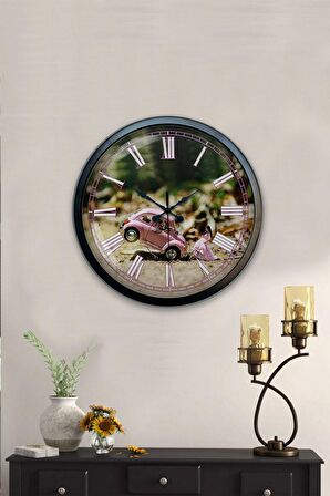 40 Cm Siyah Metal Tosbağa Duvar Saati