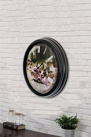 40 Cm Siyah Metal Tosbağa Duvar Saati