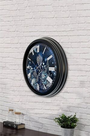 40 Cm Siyah Metal Tasarım Duvar Saati