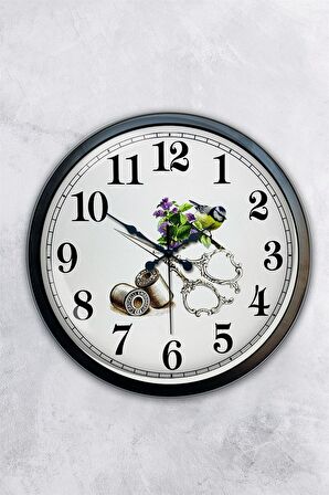 40 Cm Siyah Metal Terzi Duvar Saati