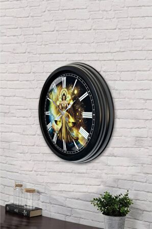 40 Cm Siyah Metal Terazi Burcu Duvar Saati