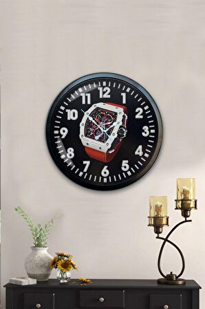 40 Cm Siyah Metal Tarz Duvar Saati