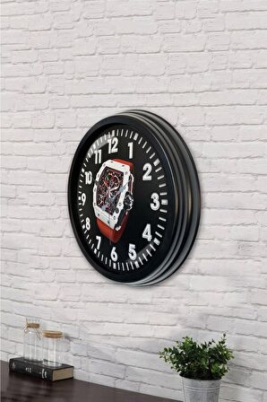 40 Cm Siyah Metal Tarz Duvar Saati
