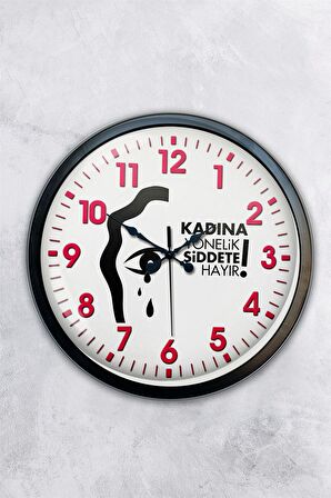 40 Cm Siyah Metal Sosyal Mesaj Duvar Saati
