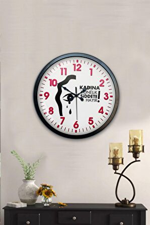 40 Cm Siyah Metal Sosyal Mesaj Duvar Saati