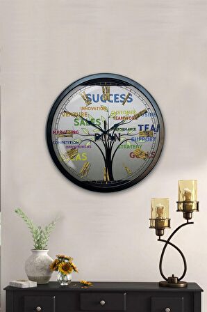 40 Cm Siyah Metal Success Duvar Saati