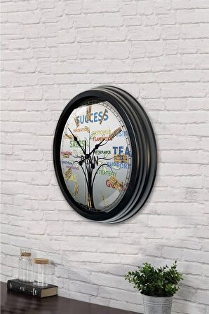 40 Cm Siyah Metal Success Duvar Saati