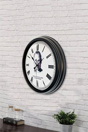 40 Cm Siyah Metal Steve Jobs Duvar Saati