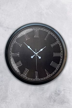 40 Cm Siyah Metal Siyah Duvar Saati