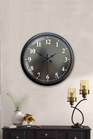 40 Cm Siyah Metal Siyah Duvar Saati