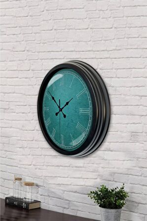 40 Cm Siyah Metal Sezgi Duvar Saati