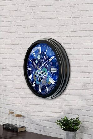 40 Cm Siyah Metal Sea Life Duvar Saati