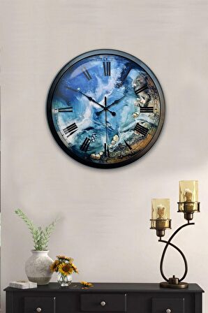 40 Cm Siyah Metal Sea Duvar Saati