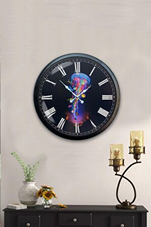 40 Cm Siyah Metal Sea Duvar Saati