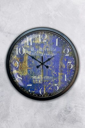 40 Cm Siyah Metal Schengen Duvar Saati