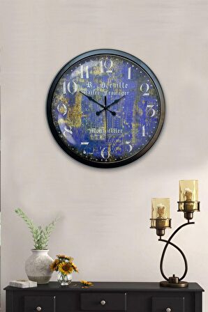 40 Cm Siyah Metal Schengen Duvar Saati