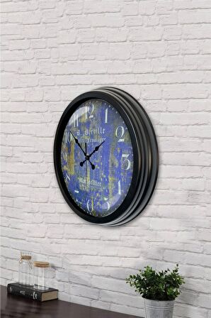 40 Cm Siyah Metal Schengen Duvar Saati