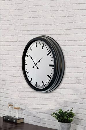 40 Cm Siyah Metal Sayısız Duvar Saati