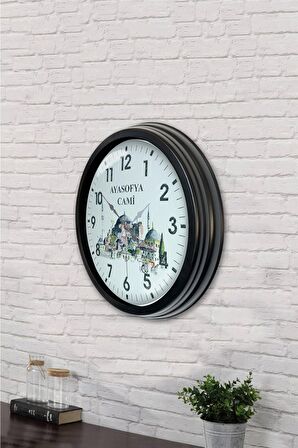 40 Cm Siyah Metal Sayısız Duvar Saati