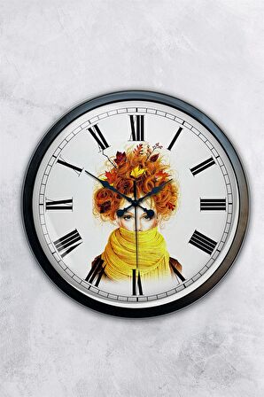 40 Cm Siyah Metal Sanatsal Duvar Saati