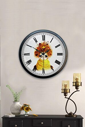 40 Cm Siyah Metal Sanatsal Duvar Saati