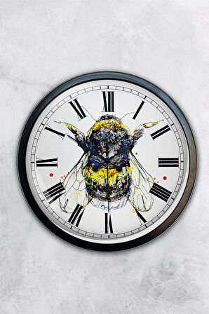 40 Cm Siyah Metal Sanatsal Duvar Saati