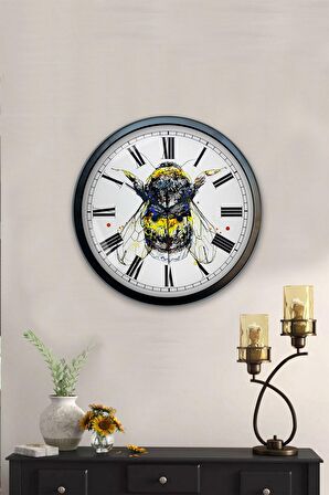 40 Cm Siyah Metal Sanatsal Duvar Saati
