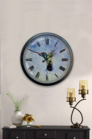 40 Cm Siyah Metal Sanatsal Duvar Saati