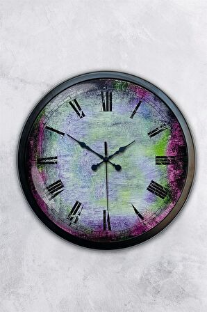 40 Cm Siyah Metal Sanatsal Duvar Saati