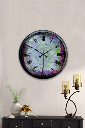 40 Cm Siyah Metal Sanatsal Duvar Saati