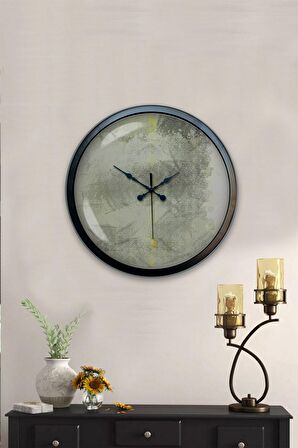 40 Cm Siyah Metal Sanatsal Duvar Saati