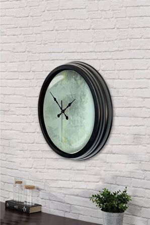40 Cm Siyah Metal Sanatsal Duvar Saati