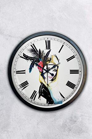 40 Cm Siyah Metal Sanatsal Duvar Saati