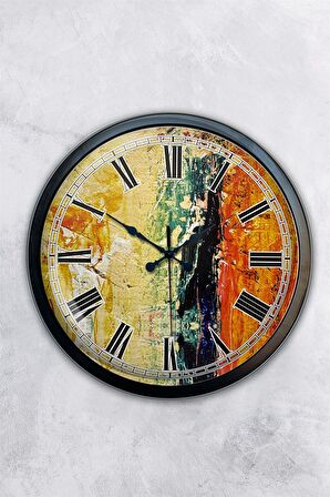 40 Cm Siyah Metal Sanat Duvar Saati