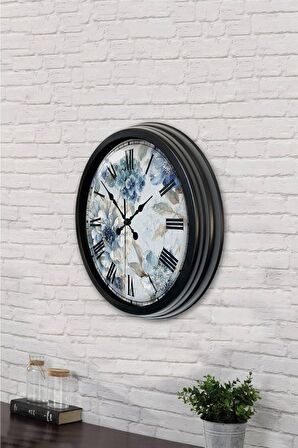 40 Cm Siyah Metal Sanat Duvar Saati