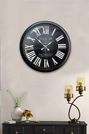 40 Cm Siyah Metal San Francisco Duvar Saati