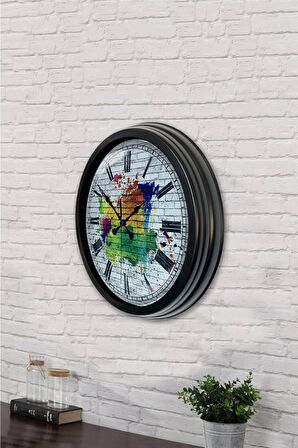 40 Cm Siyah Metal Royal Duvar Saati
