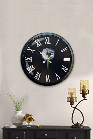 40 Cm Siyah Metal Romen Klasik Duvar Saati